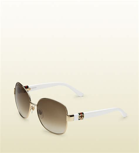 gucci sunglasses gold side|Gucci sunglasses women gold.